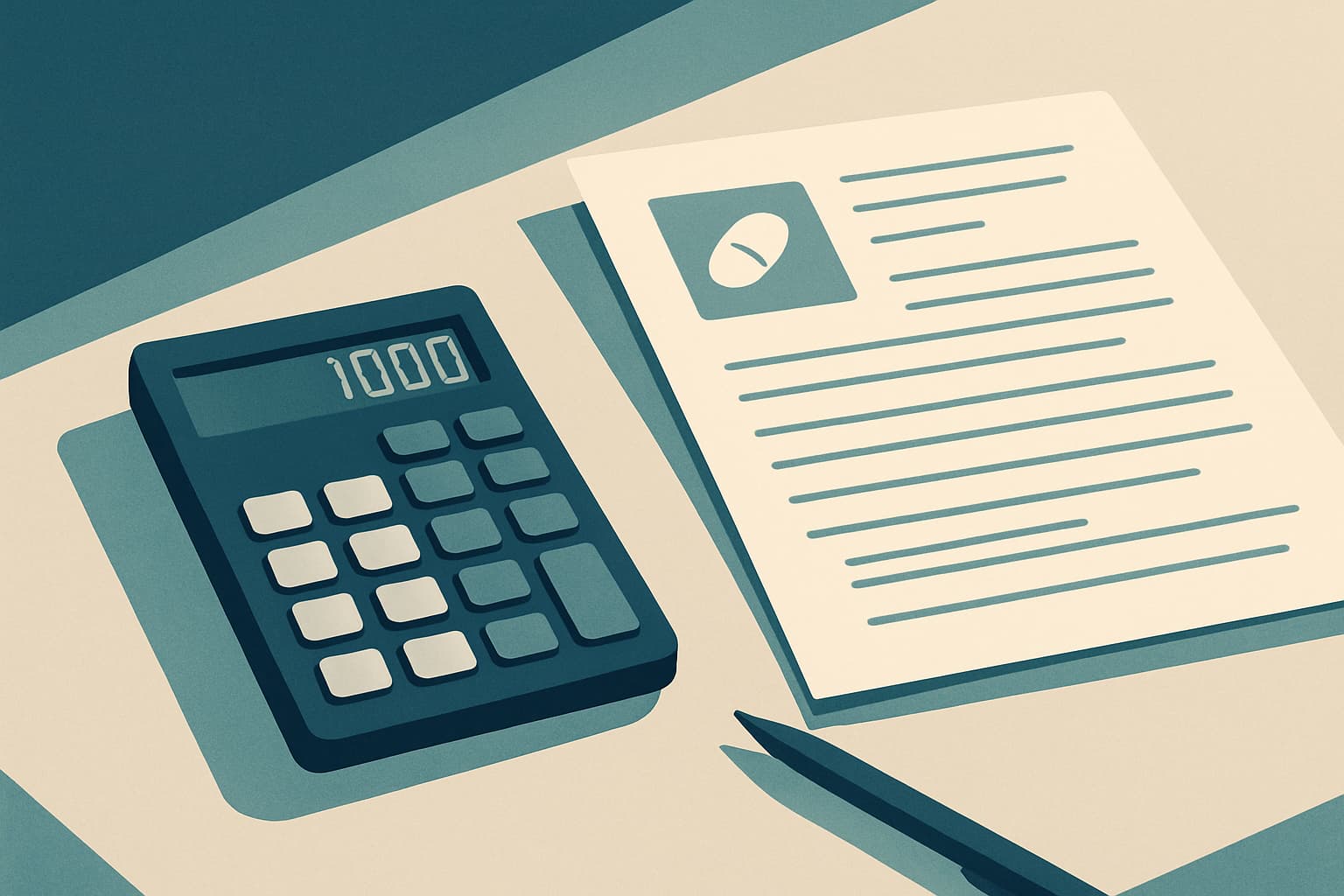 Calculator and paperwork representing estimating addiction treatment costs